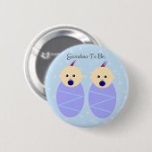 Blauer Doppeljungen-Großmutter-Knopf Button (Vorne & Hinten)