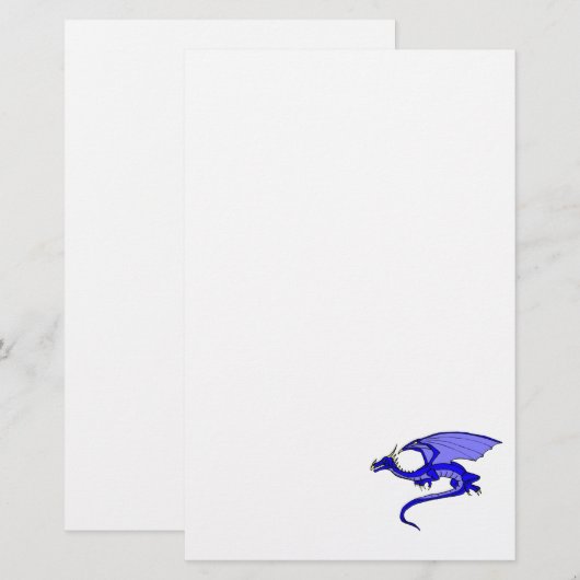 Blauer Drache Briefpapier (Vorne/Hinten)