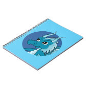 Blauer Drache Cartoon Notizblock (Linke Seite)