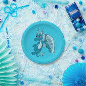 Blauer Drache Cartoon Pappteller (Party)