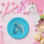 Blauer Drache Cartoon Pappteller (Party)