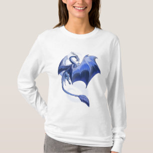 Blauer Drache der Winter-Fantasie-Kunst T-Shirt