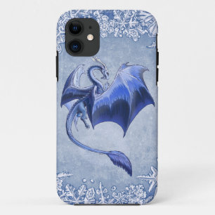 Blauer Drache der Winterfantasy Naturkunst iPhone 11 Hülle