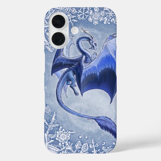 Blauer Drache der Winterfantasy Naturkunst Case-Mate iPhone Hülle (Rückseite)