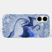 Blauer Drache der Winterfantasy Naturkunst Case-Mate iPhone Hülle (Rückseite (Horizontal))
