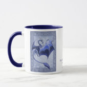 Blauer Drache der Winterfantasy Naturkunst Tasse (Links)