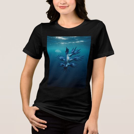 Blauer Drache des Meeres Tri-Blend Shirt (Vorderseite)