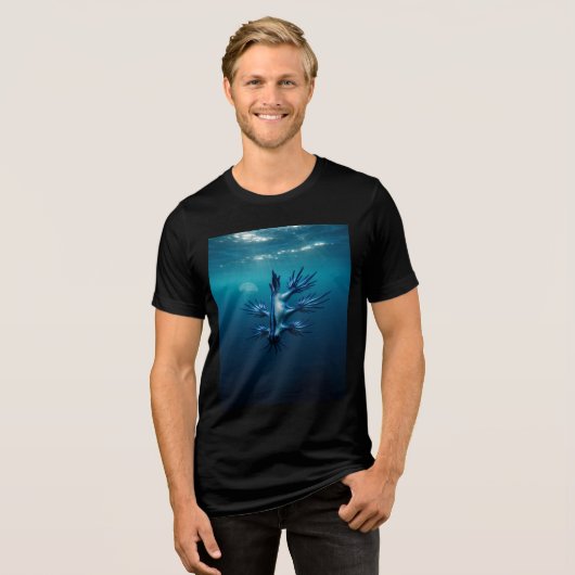 Blauer Drache des Meeres Tri-Blend Shirt (Vorderseite voll)