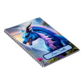 Blauer Drache, fantasievolle Digital Art Notizblock (Rechte Seite)