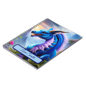 Blauer Drache, fantasievolle Digital Art Notizblock (Linke Seite)