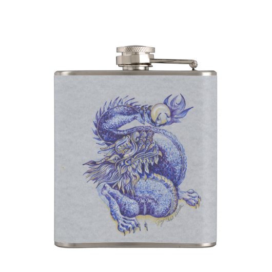 Blauer Drache Flachmann (Rückseite)