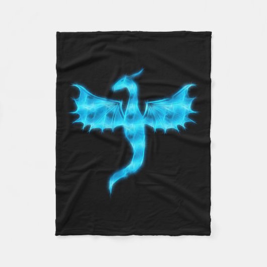 Blauer Drache Fleecedecke (Vorderseite)