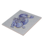 Blauer Drache Fliese (Seite)