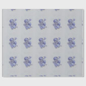 Blauer Drache Geschenkpapier (Flach)