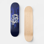 Blauer Drache im Chrom-Kohlenstoff, der Flammen Skateboard (Vorderseite)