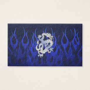Blauer Drache in den Chrom-Kohlenstoff-Faser-Arten