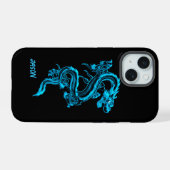 Blauer Drache iPhone 15 Hülle (Rückseite (Horizontal))