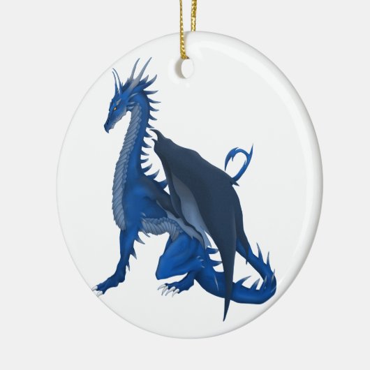 Blauer Drache Keramikornament (Links)