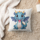 blauer Drache Kissen (Decke)