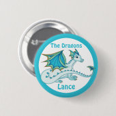 Blauer Drache-Knopf Button (Vorne & Hinten)