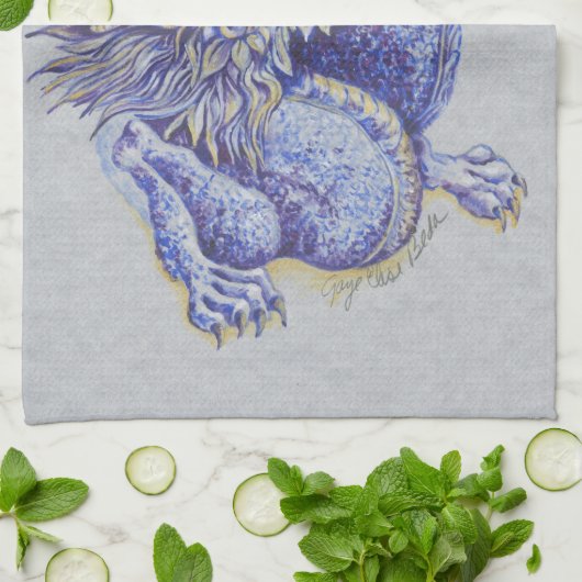 Blauer Drache Küchentuch (Gefaltet)