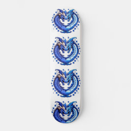 Blauer Drache mit Sternen Skateboard