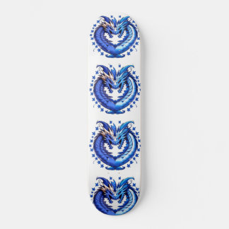 Blauer Drache mit Sternen Skateboard