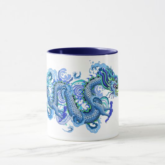 Blauer Drache mit Wasser-Spritzen Tasse (Zentrum)