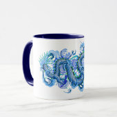 Blauer Drache mit Wasser-Spritzen Tasse (Vorderseite Links)