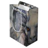 Blauer Drache Mittlere Geschenktüte (Rückseite Schrägansicht)