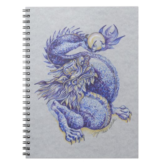 Blauer Drache Notizblock (Vorderseite)