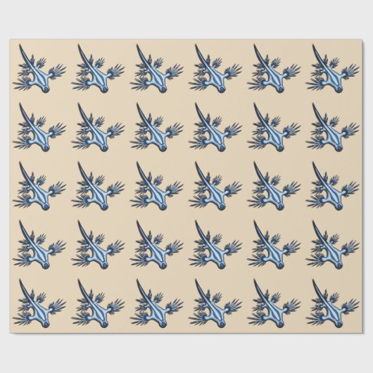 Blauer Drache Nudibranch Geschenkpapier (Flach)
