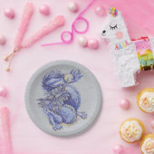 Blauer Drache Pappteller (Party)