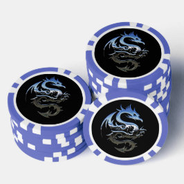 Blauer Drache Poker Chip