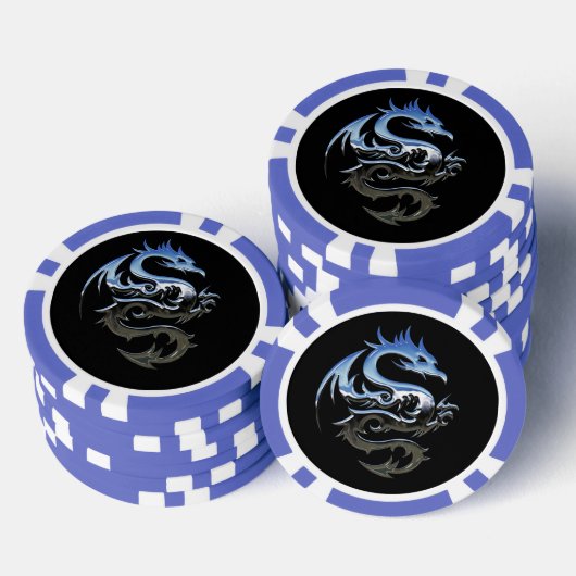 Blauer Drache Poker Chip (Stapel)