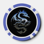 Blauer Drache Poker Chip (Rückseite)