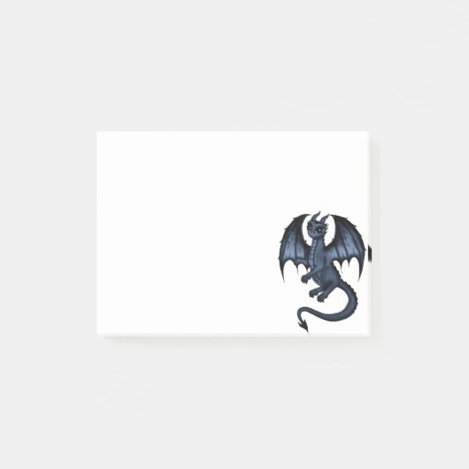 blauer Drache Post-it Klebezettel (Vorderseite)