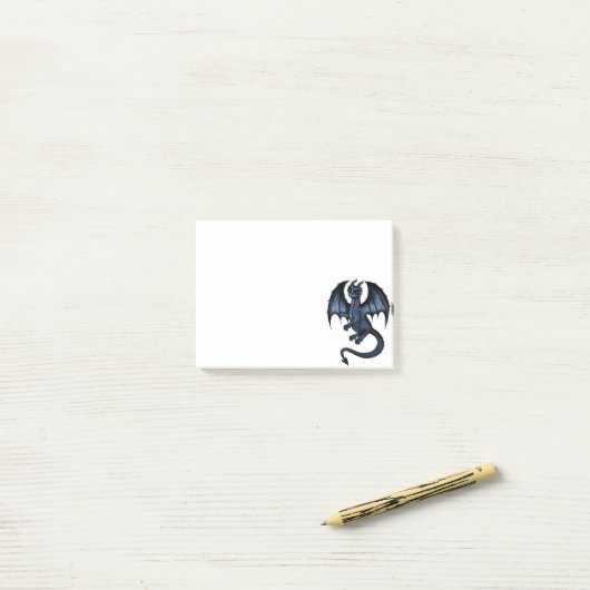 blauer Drache Post-it Klebezettel (Auf Schreibtisch)