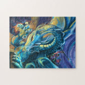 Blauer Drache-Reiter Puzzle (Horizontal)