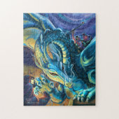 Blauer Drache-Reiter Puzzle (Vertikal)