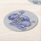 Blauer Drache Runder Pappuntersetzer (Angewinkelt)
