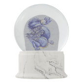 Blauer Drache Schneekugel (Vorderseite)