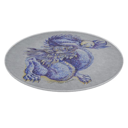 Blauer Drache Schneidebrett (Ecke)