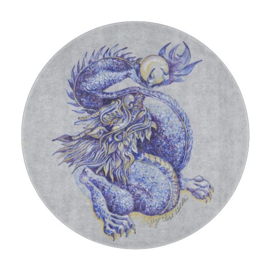 Blauer Drache Schneidebrett (Vorderseite)