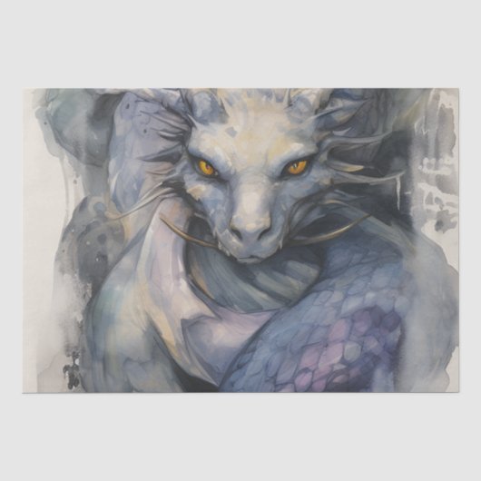 Blauer Drache Seidenpapier (Vorderseite)
