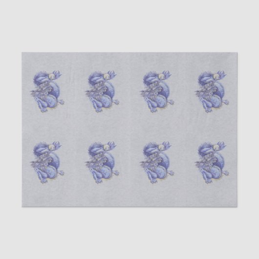 Blauer Drache Seidenpapier (Vorderseite)