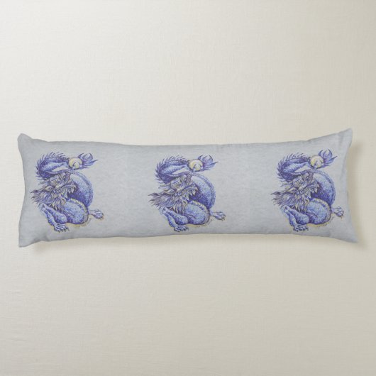 Blauer Drache Seitenschläferkissen (Rückseite)