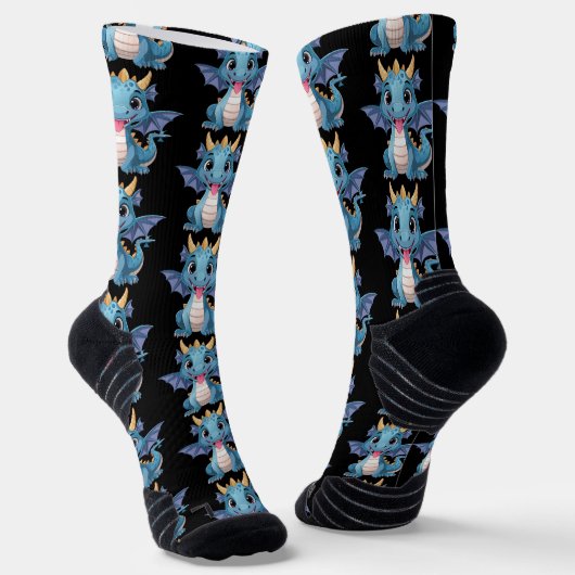 blauer Drache Socken (Gewinkelt)