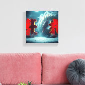 Blauer Drache Tokio Leinwanddruck (Insitu (Wohnzimmer))