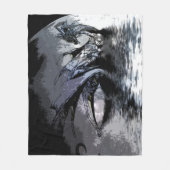 Blauer Drache und MondIllustration Fleece Blanket (Vorderseite)